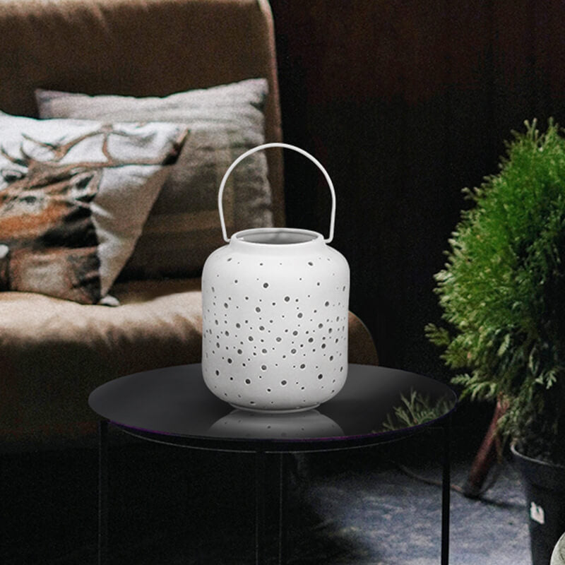 Portable Lantern Shape Hollowed-out Candle Holder for Home Furnishings