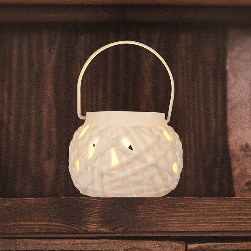 Simple Portable Lantern Shape Hollowed-out Candle Holder for Home Furnishings