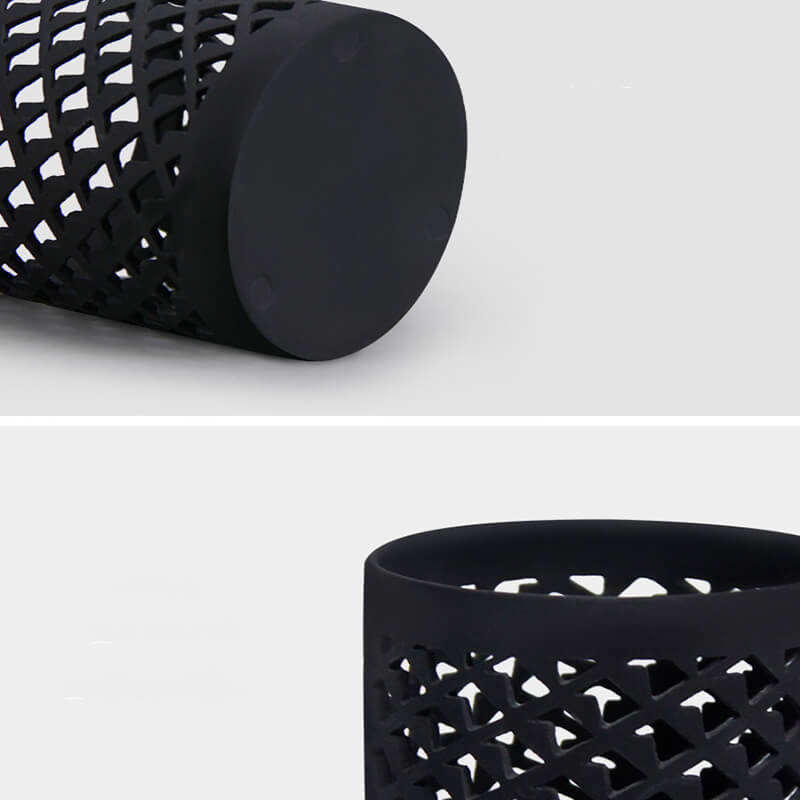 Black Hollowed-out Candle Holder for Home Furnishings