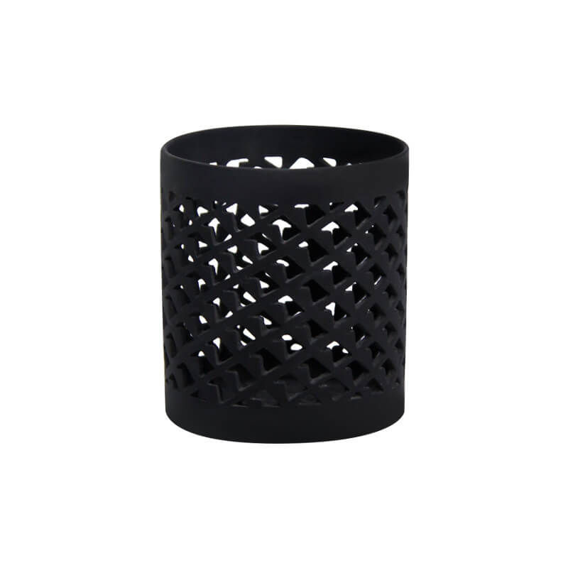 Black Hollowed-out Candle Holder for Home Furnishings