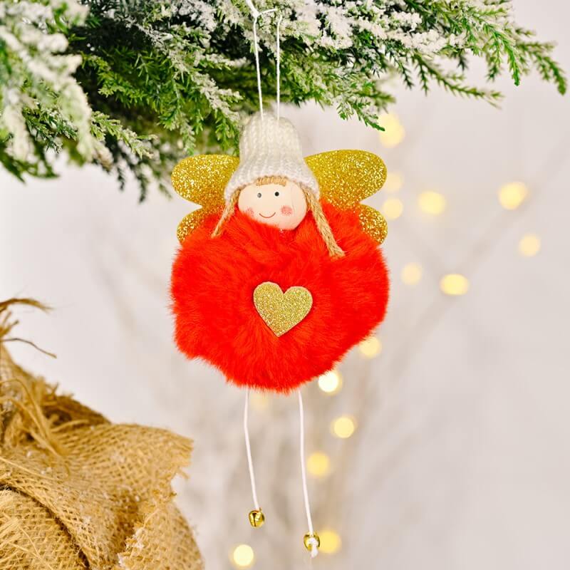 Christmas Decoration Christmas Golden Wings Small Bells Angel Girl Christmas Tree Hanging