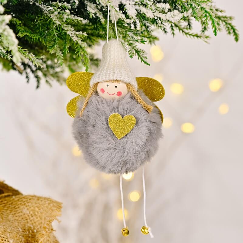 Christmas Decoration Christmas Golden Wings Small Bells Angel Girl Christmas Tree Hanging