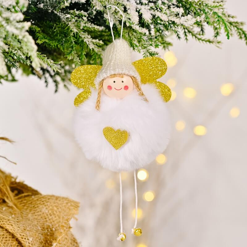 Christmas Decoration Christmas Golden Wings Small Bells Angel Girl Christmas Tree Hanging