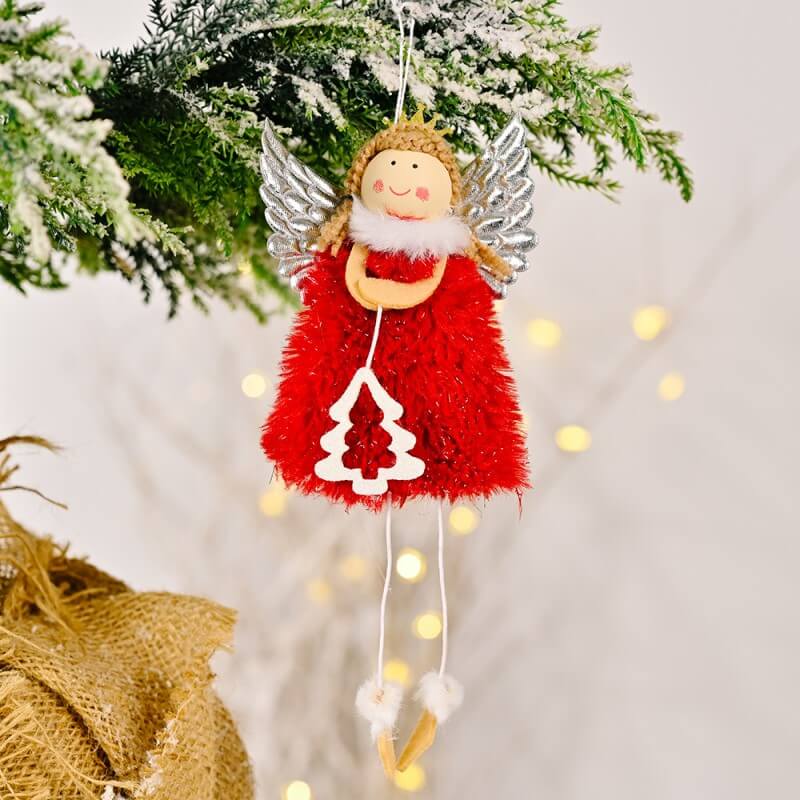 Christmas Decoration Christmas Silver Wings Angel Girl Christmas Tree Decoration