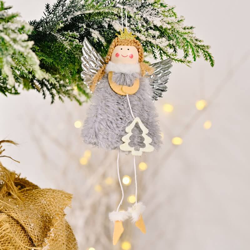 Christmas Decoration Christmas Silver Wings Angel Girl Christmas Tree Decoration