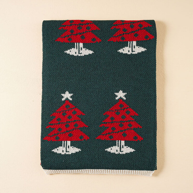 Green Christmas Theme Warm Imitation Cashmere holiday Scarves