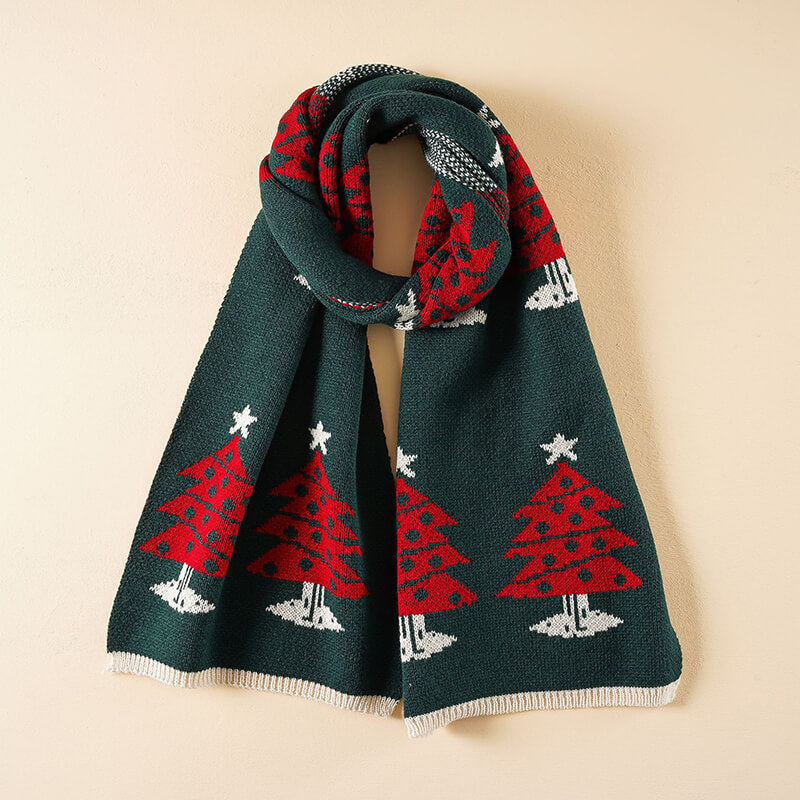 Green Christmas Theme Warm Imitation Cashmere holiday Scarves