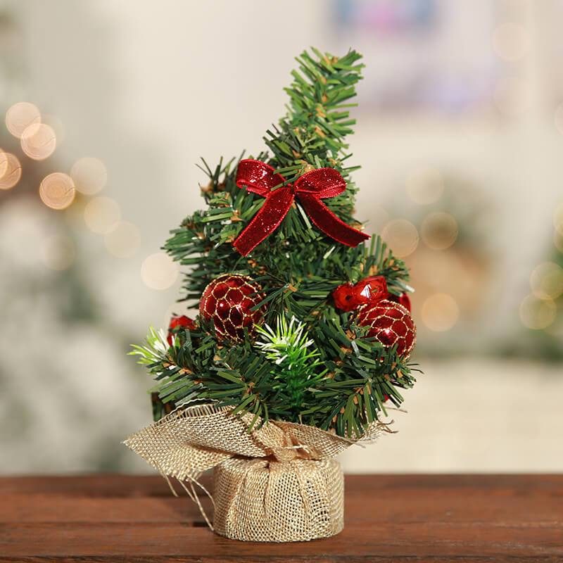 Small Christmas Trees, Mini Christmas Tree with Base Table Top Trees for Desk Table Tops Christmas Decorations (20cm)