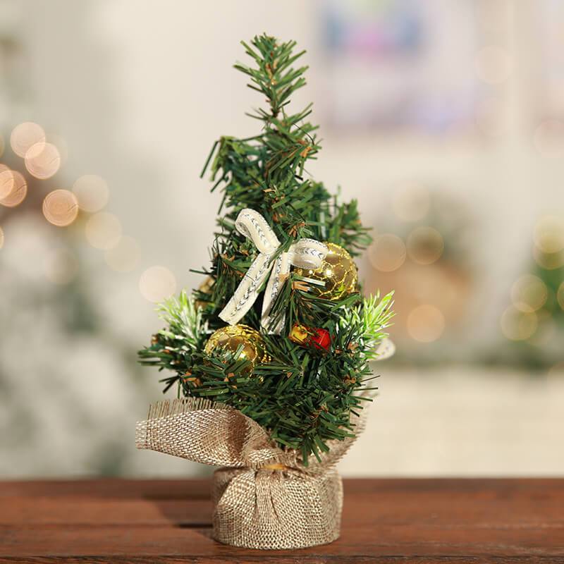 Small Christmas Trees, Mini Christmas Tree with Base Table Top Trees for Desk Table Tops Christmas Decorations (20cm)