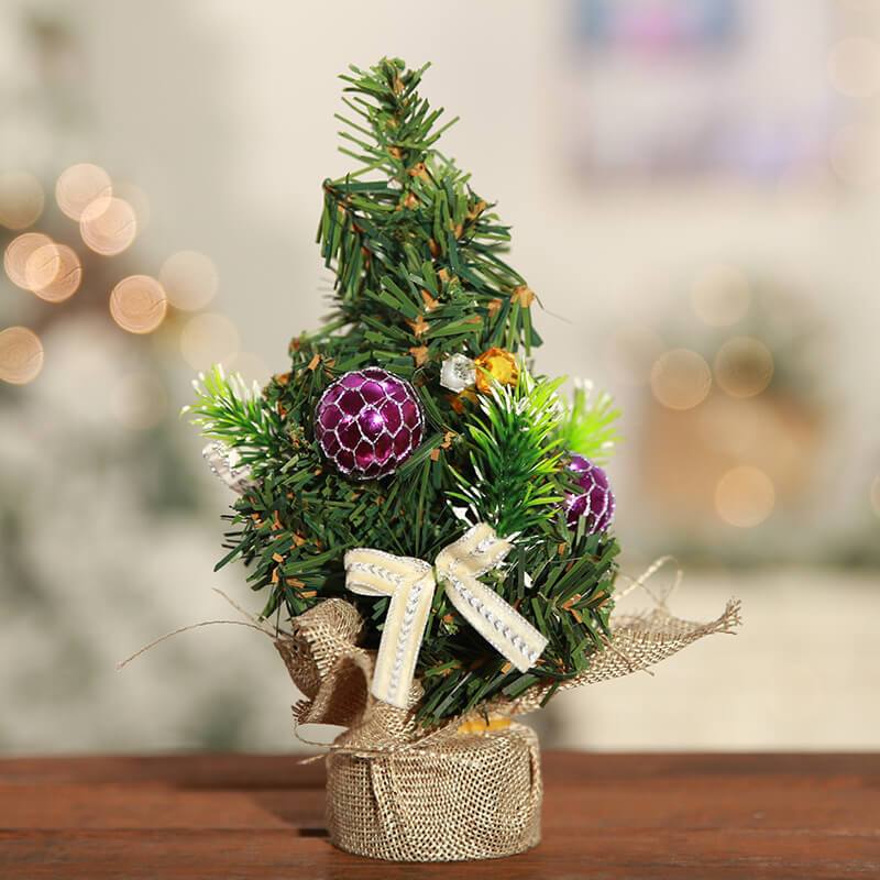 Small Christmas Trees, Mini Christmas Tree with Base Table Top Trees for Desk Table Tops Christmas Decorations (20cm)