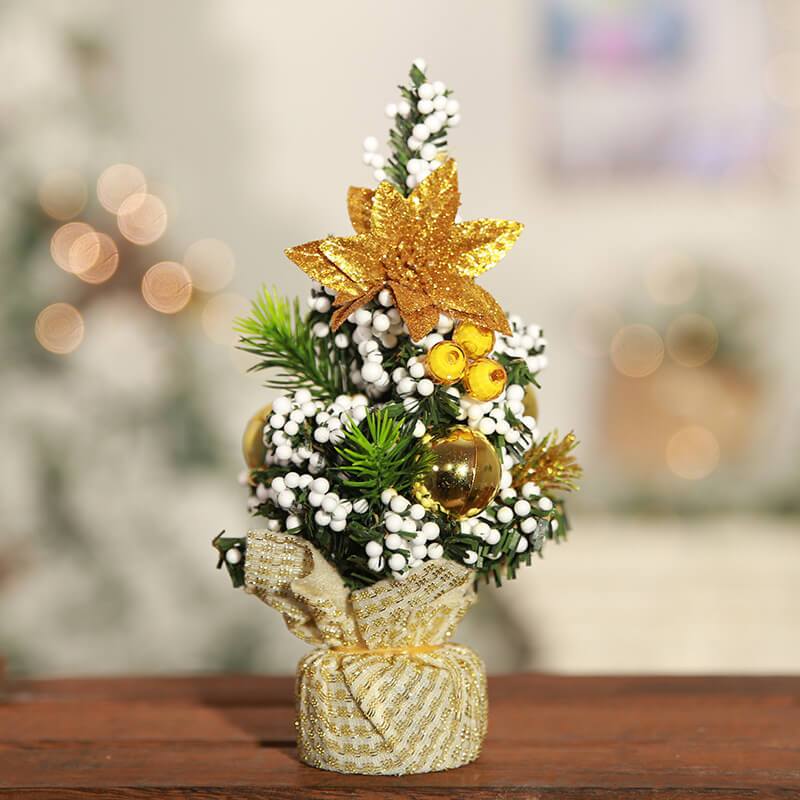 Small Christmas Trees, Mini Christmas Tree with Base Table Top Trees for Desk Table Tops Christmas Decorations (20cm)