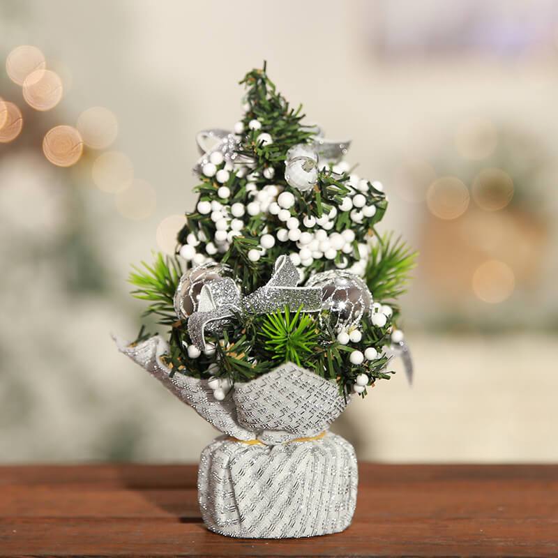 Small Christmas Trees, Mini Christmas Tree with Base Table Top Trees for Desk Table Tops Christmas Decorations (20cm)