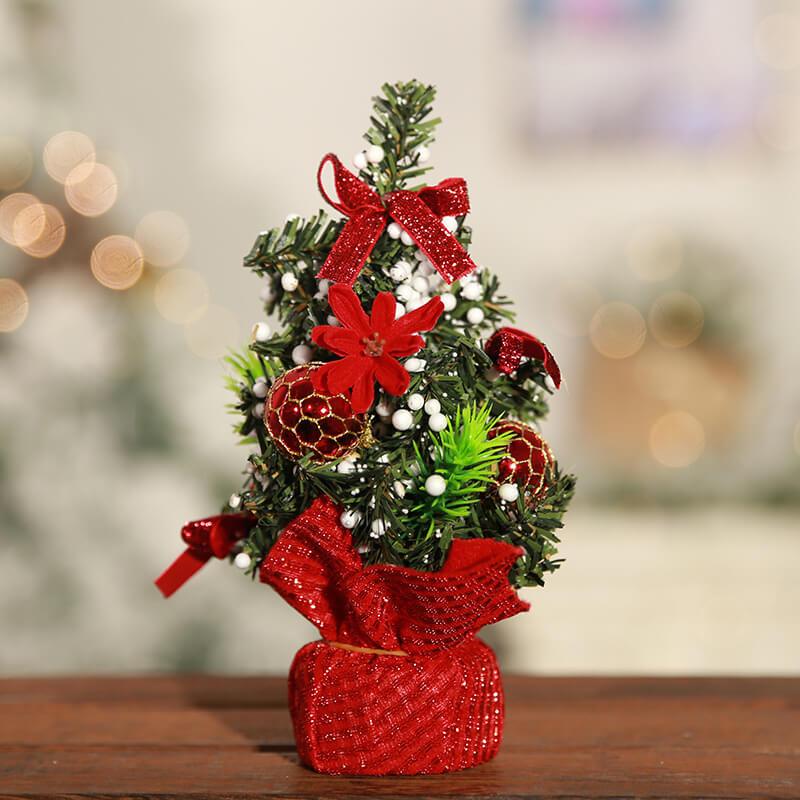 Small Christmas Trees, Mini Christmas Tree with Base Table Top Trees for Desk Table Tops Christmas Decorations (20cm)