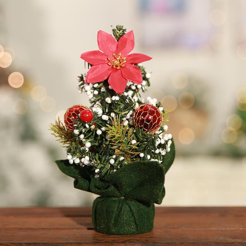 Small Christmas Trees, Mini Christmas Tree with Base Table Top Trees for Desk Table Tops Christmas Decorations (20cm)