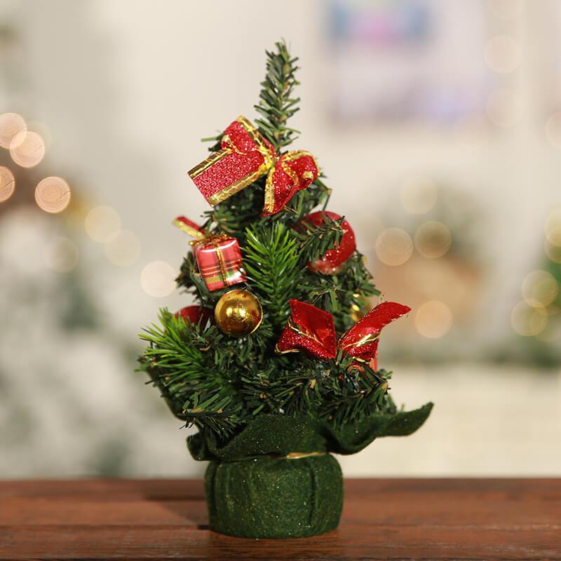 Small Christmas Trees, Mini Christmas Tree with Base Table Top Trees for Desk Table Tops Christmas Decorations (20cm)