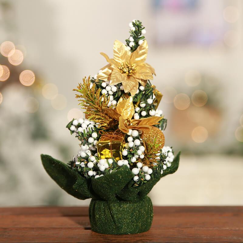 Small Christmas Trees, Mini Christmas Tree with Base Table Top Trees for Desk Table Tops Christmas Decorations (20cm)