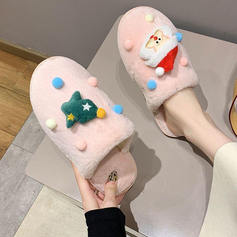 Lovely Warm Women Christmas Slippers for Christmas Gift