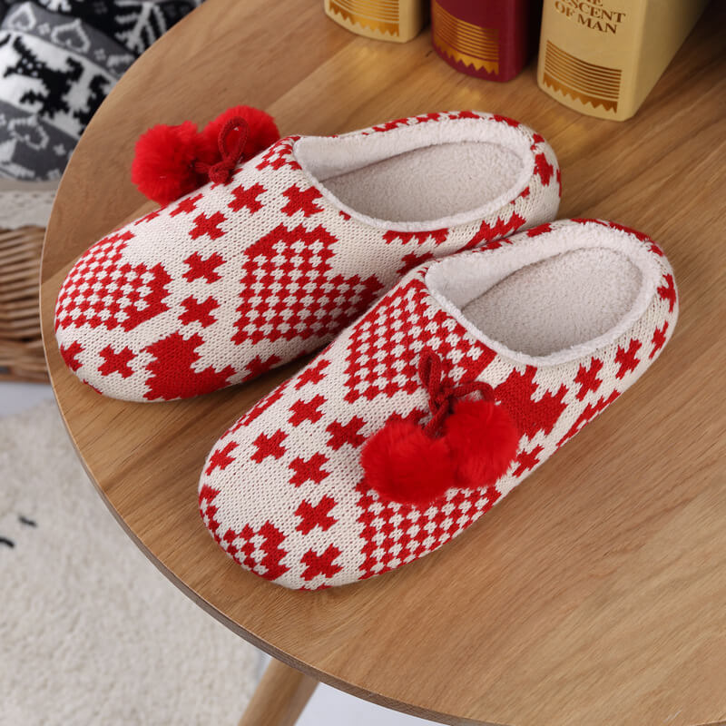 Couples Christmas Soft Bottom Warm Slippers