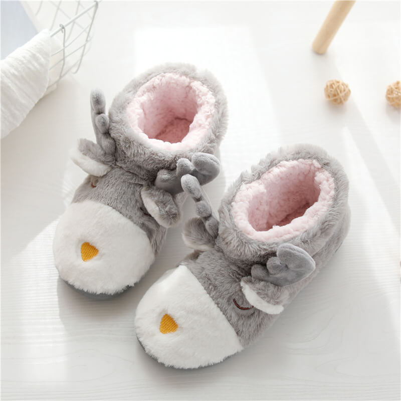 Winter Warm Plush Slipper Boot of Christmas Elements