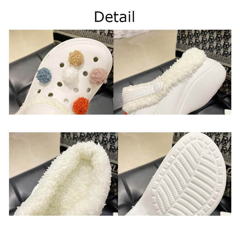 Removable Diy Plus Velvet Hole Slippers Suitable for Summer and Winter