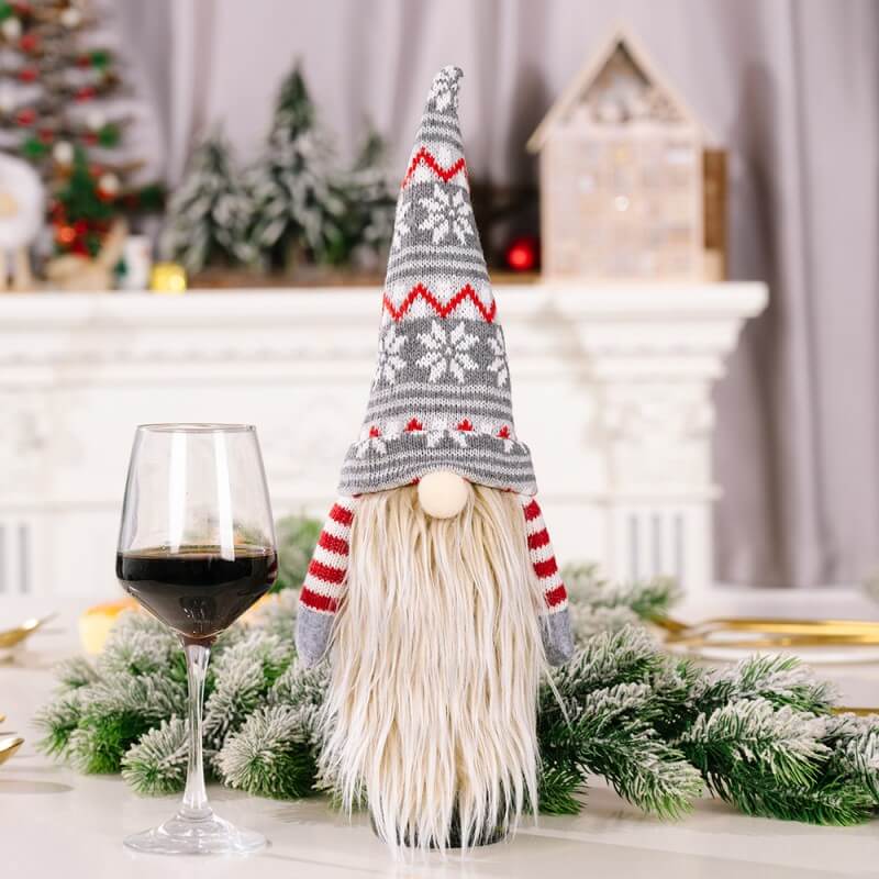 Cute Christmas Faceless Doll Wine Bottle Covers Christmas Party Decorations