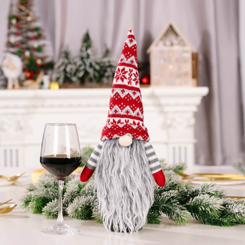 Cute Christmas Faceless Doll Wine Bottle Covers Christmas Party Decorations