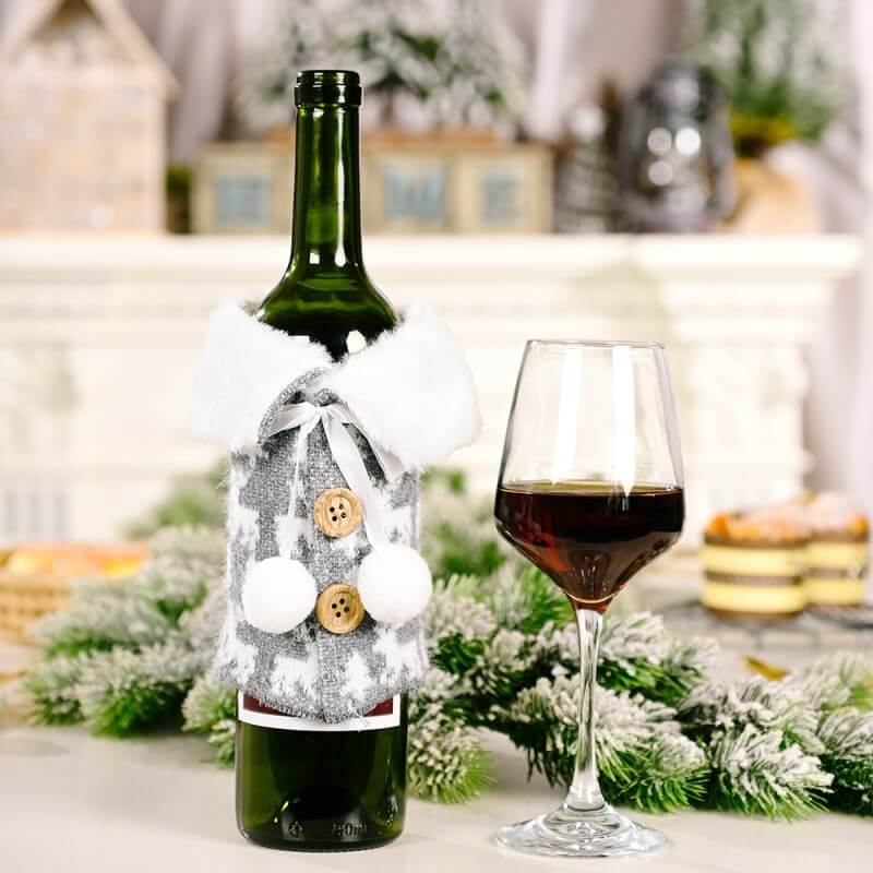 Christmas Wine Bottle Cover Bags For Christmas Party Table Decorations