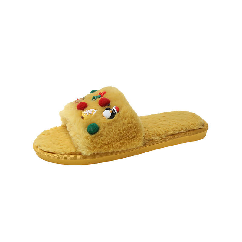 New Autumn and Winter Cute Cartoon Christmas Slippers