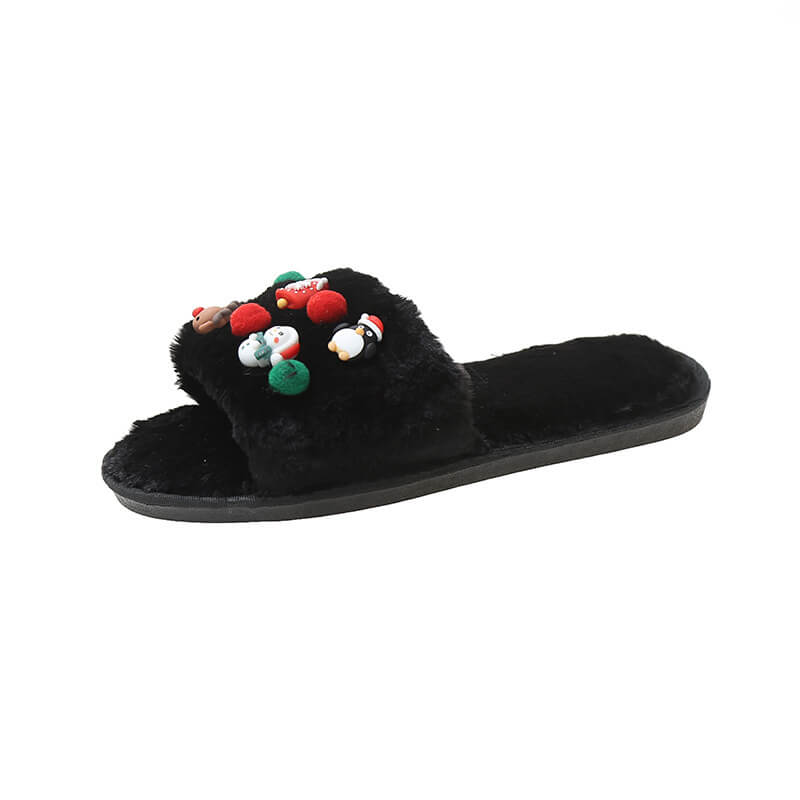 New Autumn and Winter Cute Cartoon Christmas Slippers