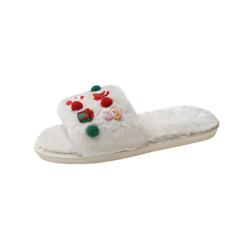 New Autumn and Winter Cute Cartoon Christmas Slippers