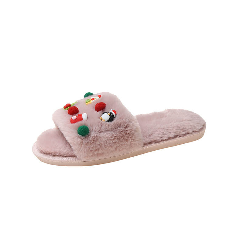 New Autumn and Winter Cute Cartoon Christmas Slippers