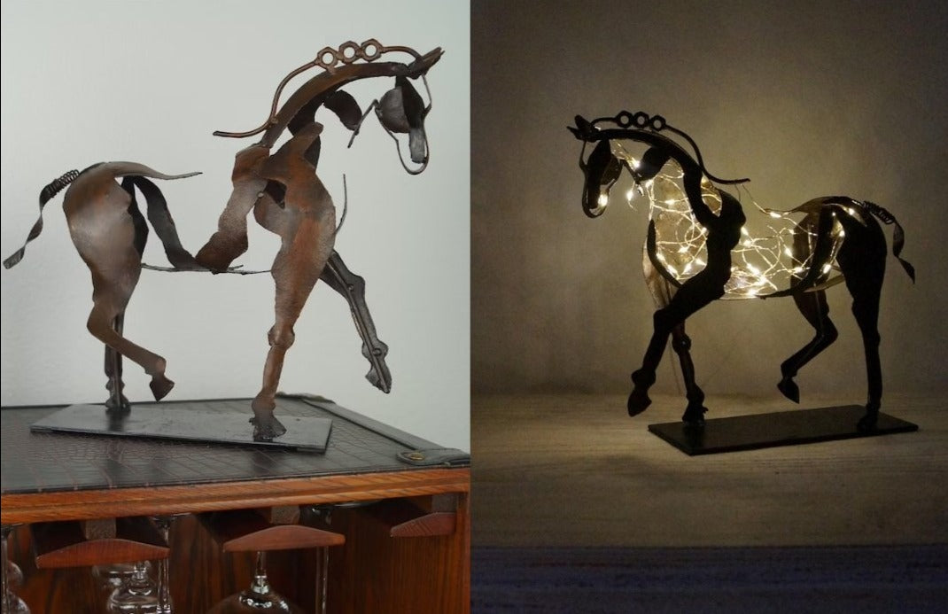 Handmade Metal Horse Sculpture - Closing Sale