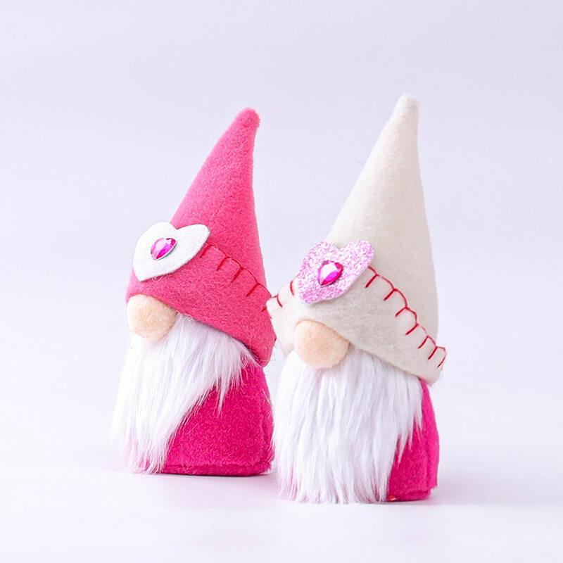 Pink and White Couple Plush Doll Christmas Decoration Party Doll Ornaments