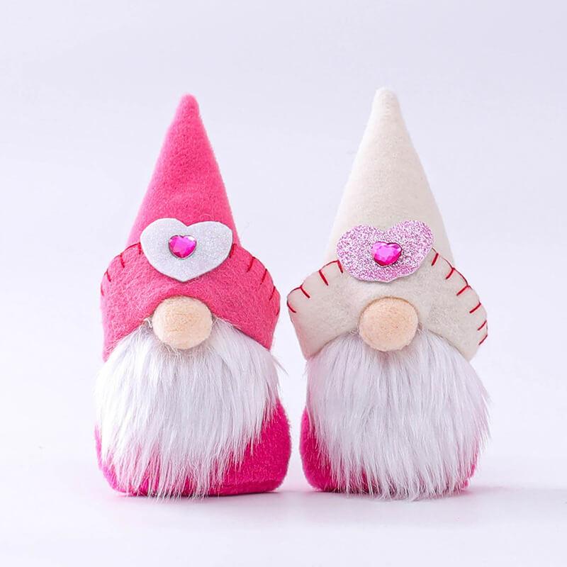 Pink and White Couple Plush Doll Christmas Decoration Party Doll Ornaments