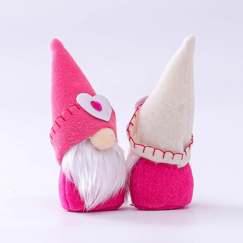 Pink and White Couple Plush Doll Christmas Decoration Party Doll Ornaments