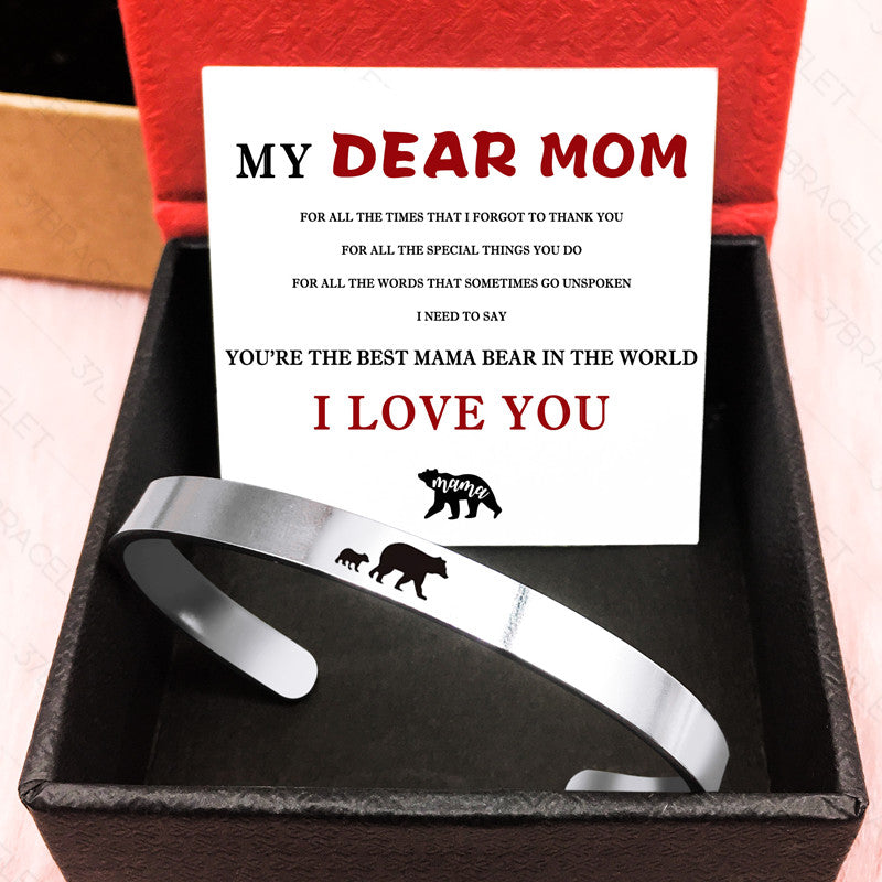 For Mom - Mama Bear Cuff Bracelet