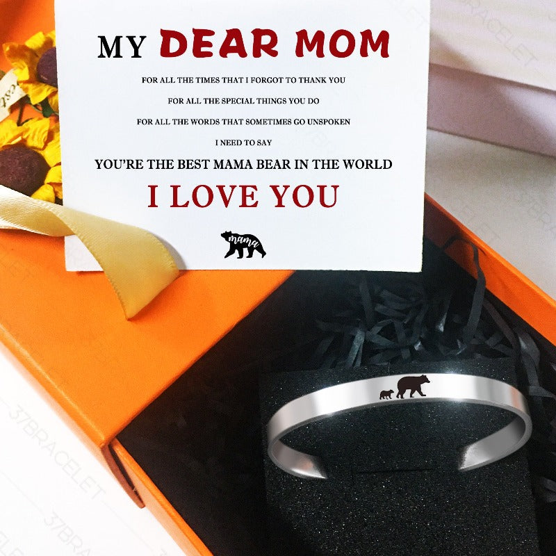 For Mom - Mama Bear Cuff Bracelet