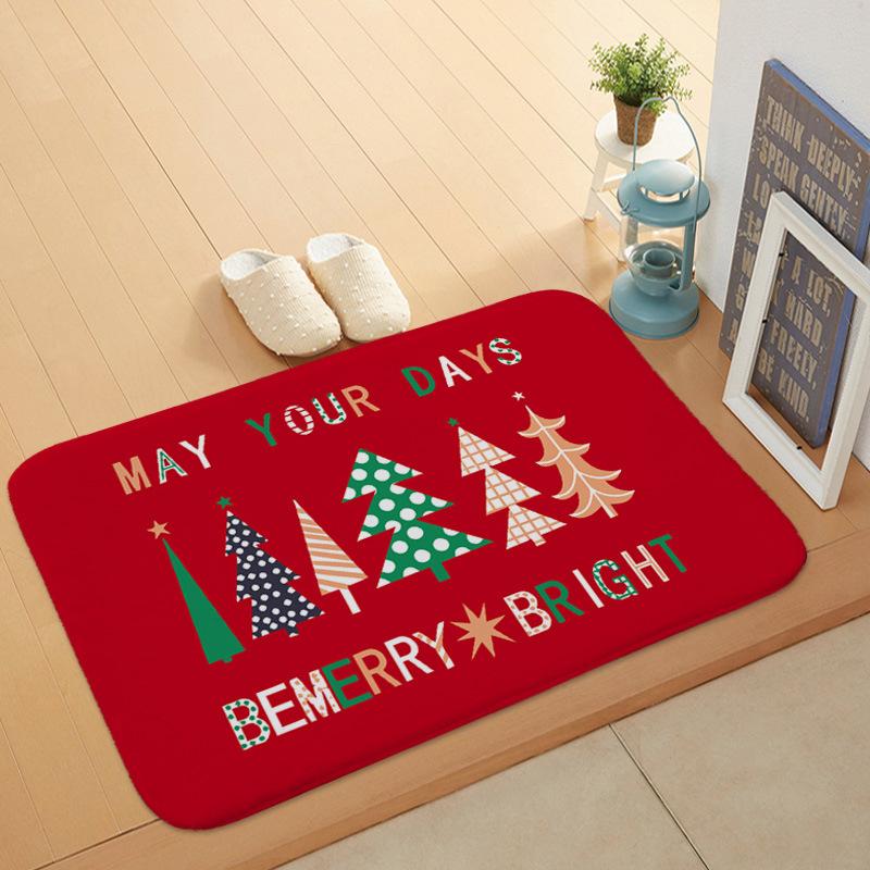 Christmas Tree Red Christmas Holiday Door Mat Kitchen Entryway Bathroom Christmas Decorations Gift Floor Mats