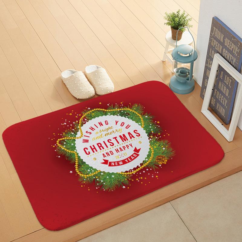 Christmas Corolla Holiday Door Mat Kitchen Entryway Bathroom Christmas Decorations Gift Floor Mats