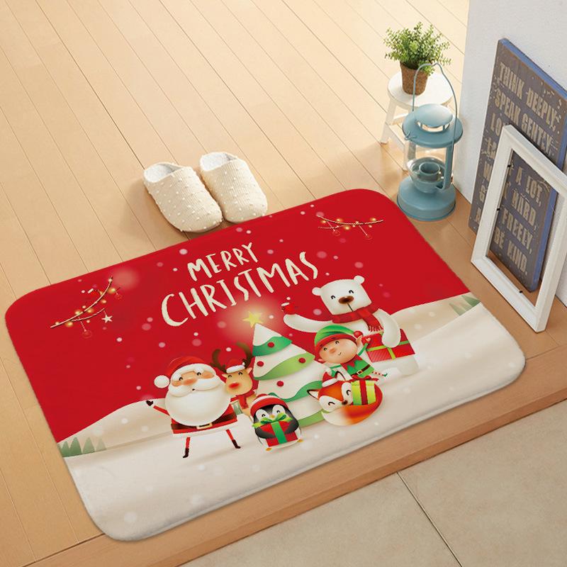 Warm Christmas Holiday Door Mat Kitchen Entryway Bathroom Christmas Decorations Gift Floor Mats