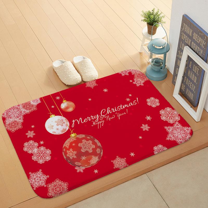 Christmas Snow And Bells Holiday Door Mat Kitchen Entryway Bathroom Christmas Decorations Gift Floor Mats