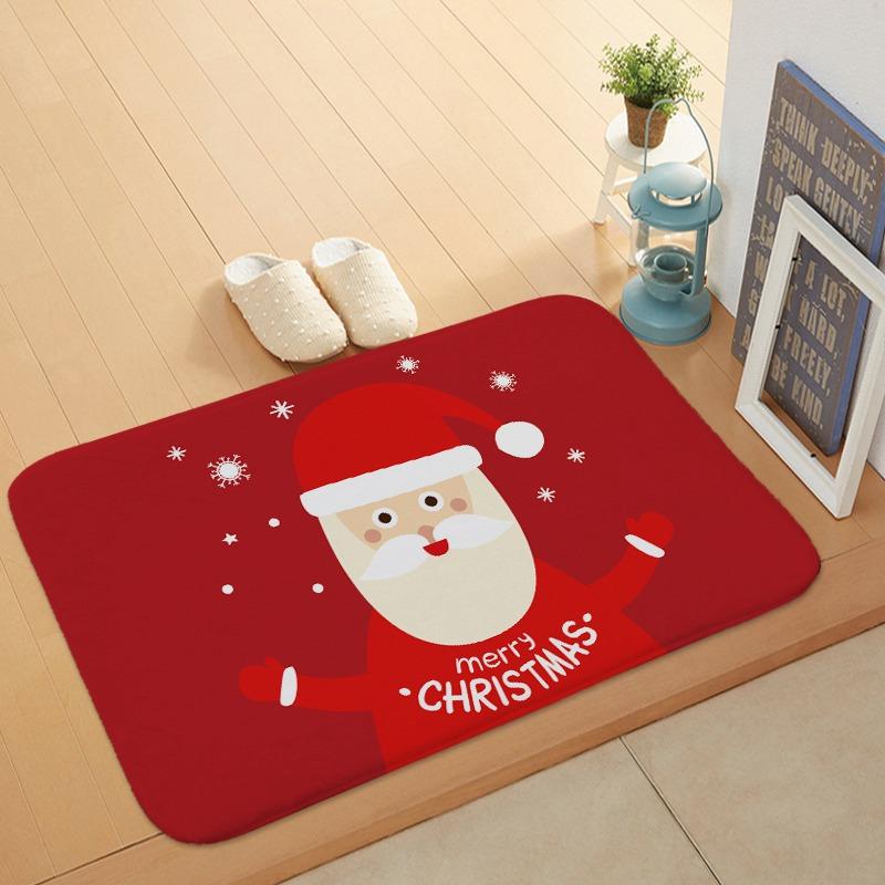 Frindly Santa Christmas Holiday Door Mat Kitchen Entryway Bathroom Christmas Decorations Gift Floor Mats