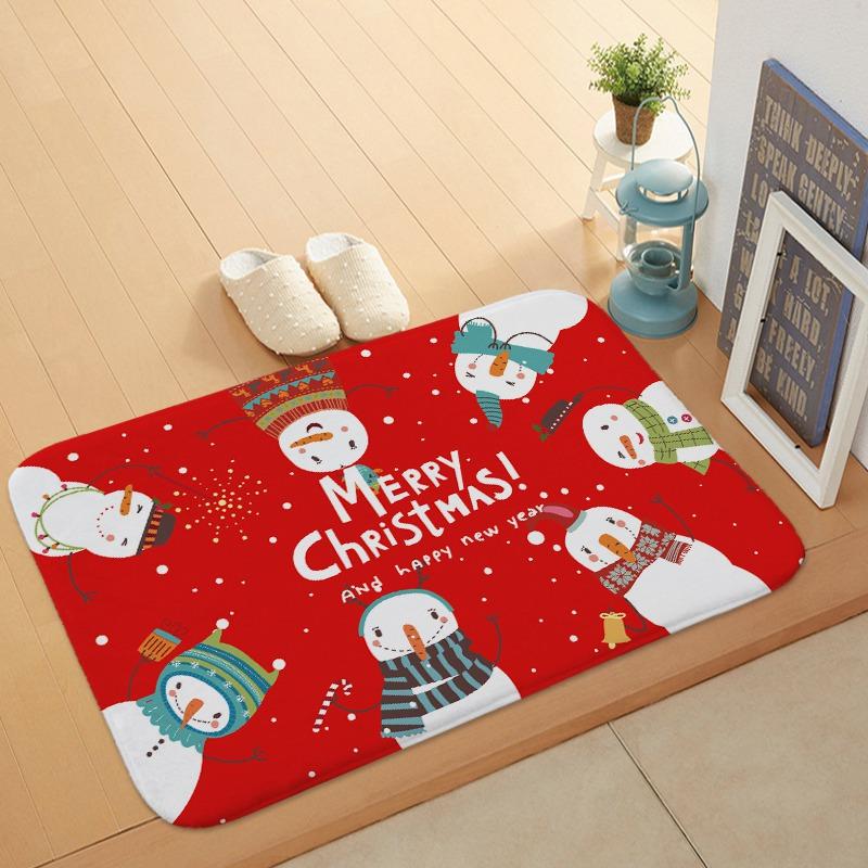 Christmas Snowmans Christmas Holiday Door Mat Kitchen Entryway Bathroom Christmas Decorations Gift Floormats