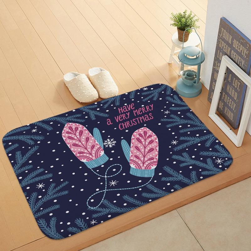 Christmas Gloves Holiday Door Mat Kitchen Entryway Bathroom Christmas Decorations Gift Floormats