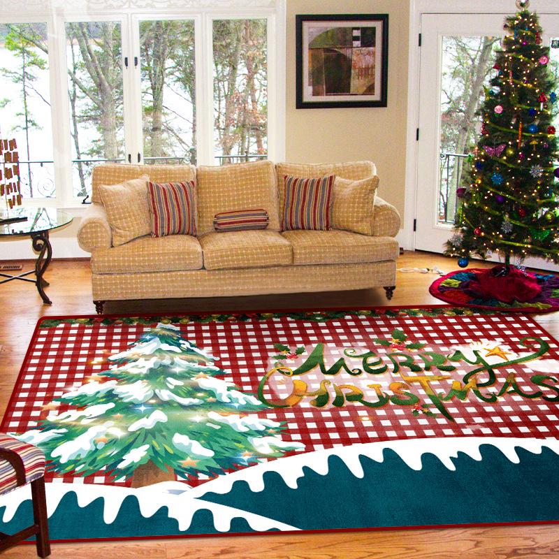 Christmas Tree Pattern Christmas Holiday Decoration Rug For Living Room Dining Room Bedroom Hall Floor Mats Rugs Christmas Tree