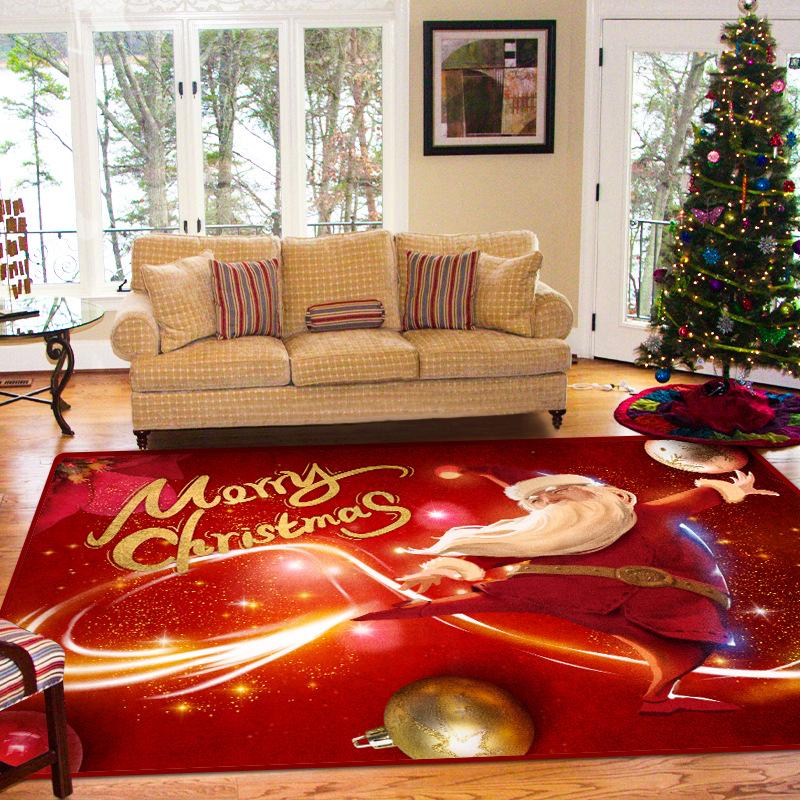 Dancing Santa Pattern Christmas Holiday Decoration Rug For Living Room Dining Room Bedroom Hall Floor Mats Rugs Christmas Tree