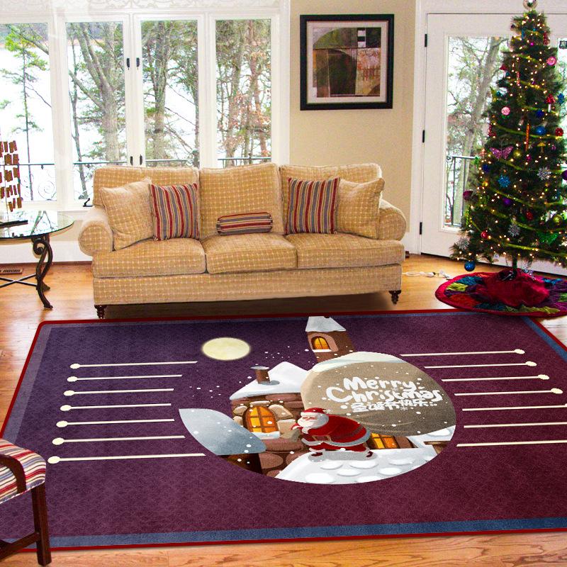 Christmas Eve Pattern Christmas Holiday Decoration Rug For Living Room Dining Room Bedroom Hall Floor Mats Rugs Christmas Tree