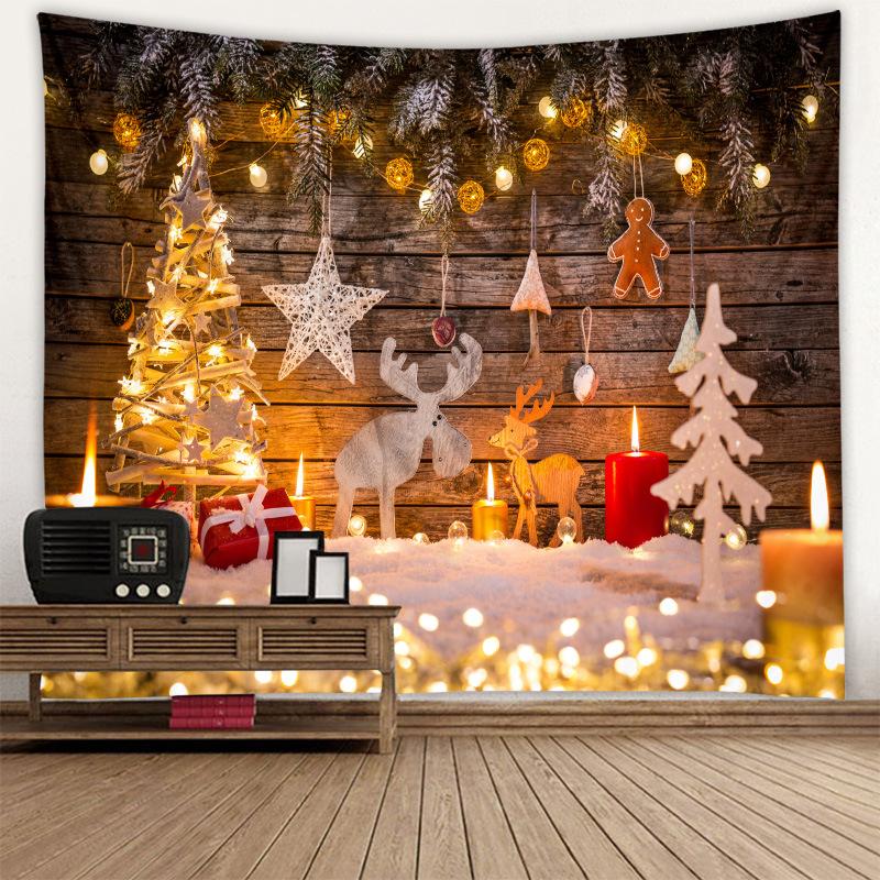 Light Elk Christmas Tree Star Holiday Decor Wall Art Tapestry Rugs Tapestries for Bedroom Living Dorm Room Room Hall