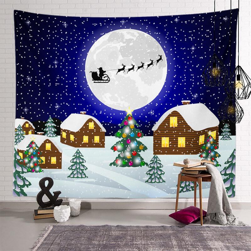 08 Christmas Decor Tapestries Holiday Background Wall for Bedroom Living Room Dorm Room