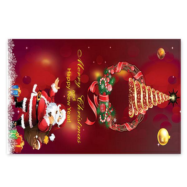 Santa Claus Pattern Red Christmas Entryway Doormat Runners Rugs Kitchen Bathroom Anti-skip Mats